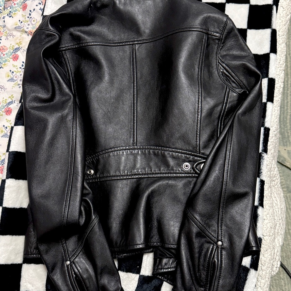 Coach Women's Racer Leather Jacket - Picture 6 of 6